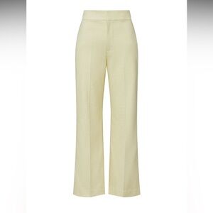 Club Monaco Textured Bootcut Cropped Trousers Light Yellow